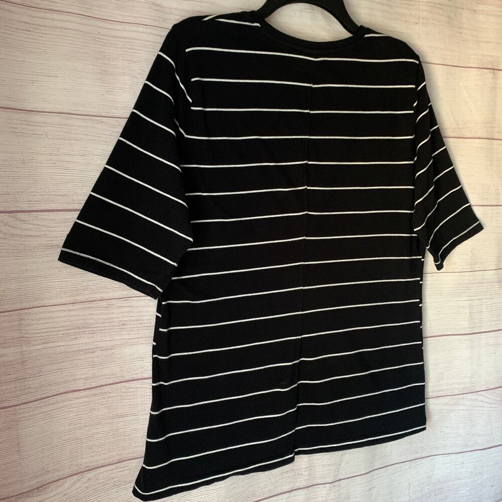 Who What Wear Women's Black and White Striped Shirt Cotton Blend Size XXL - Picture 15 of 16